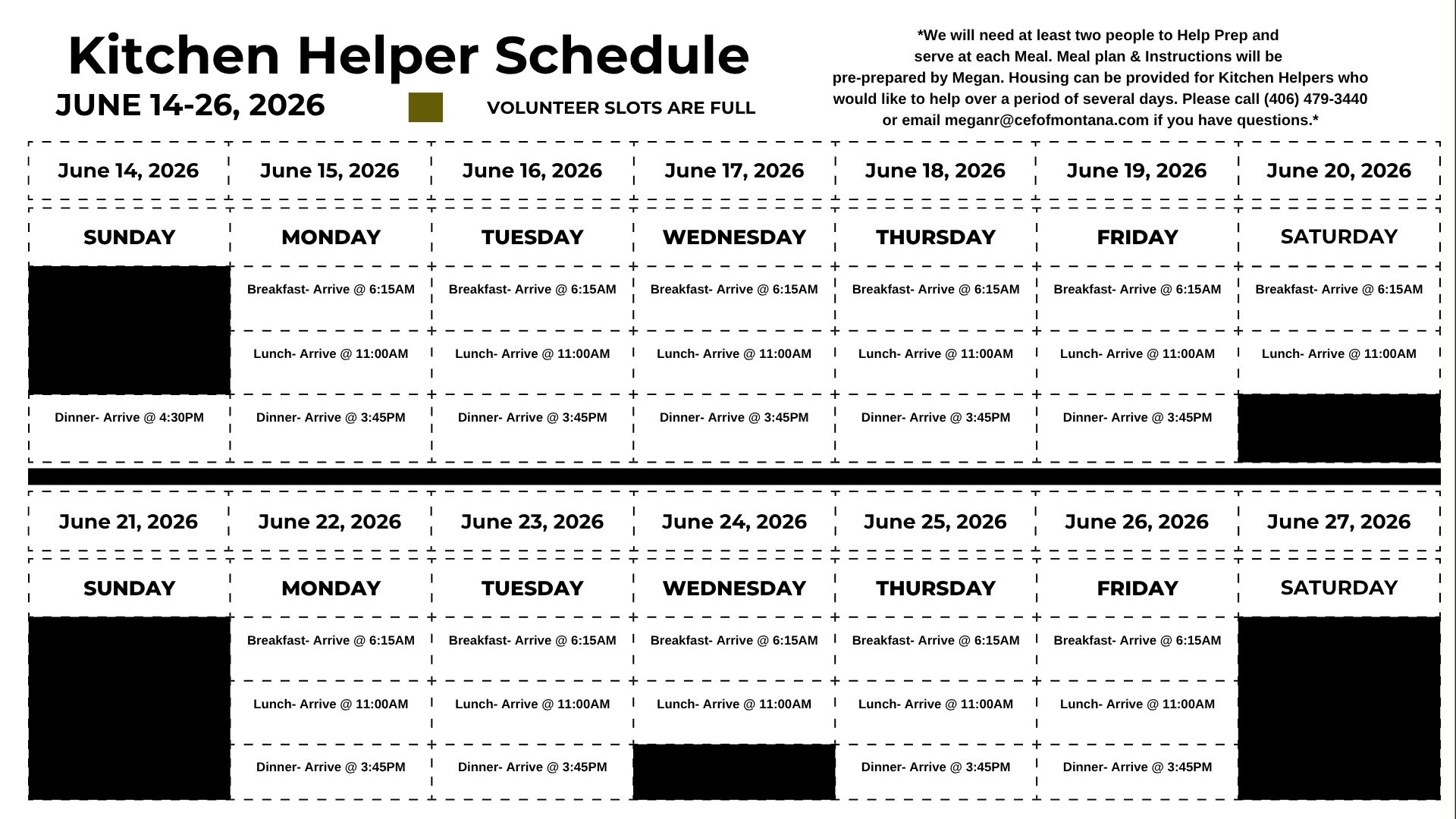 Kitchen Hand Helper Roster Kitchen Help – CEF® of Montana, INC.